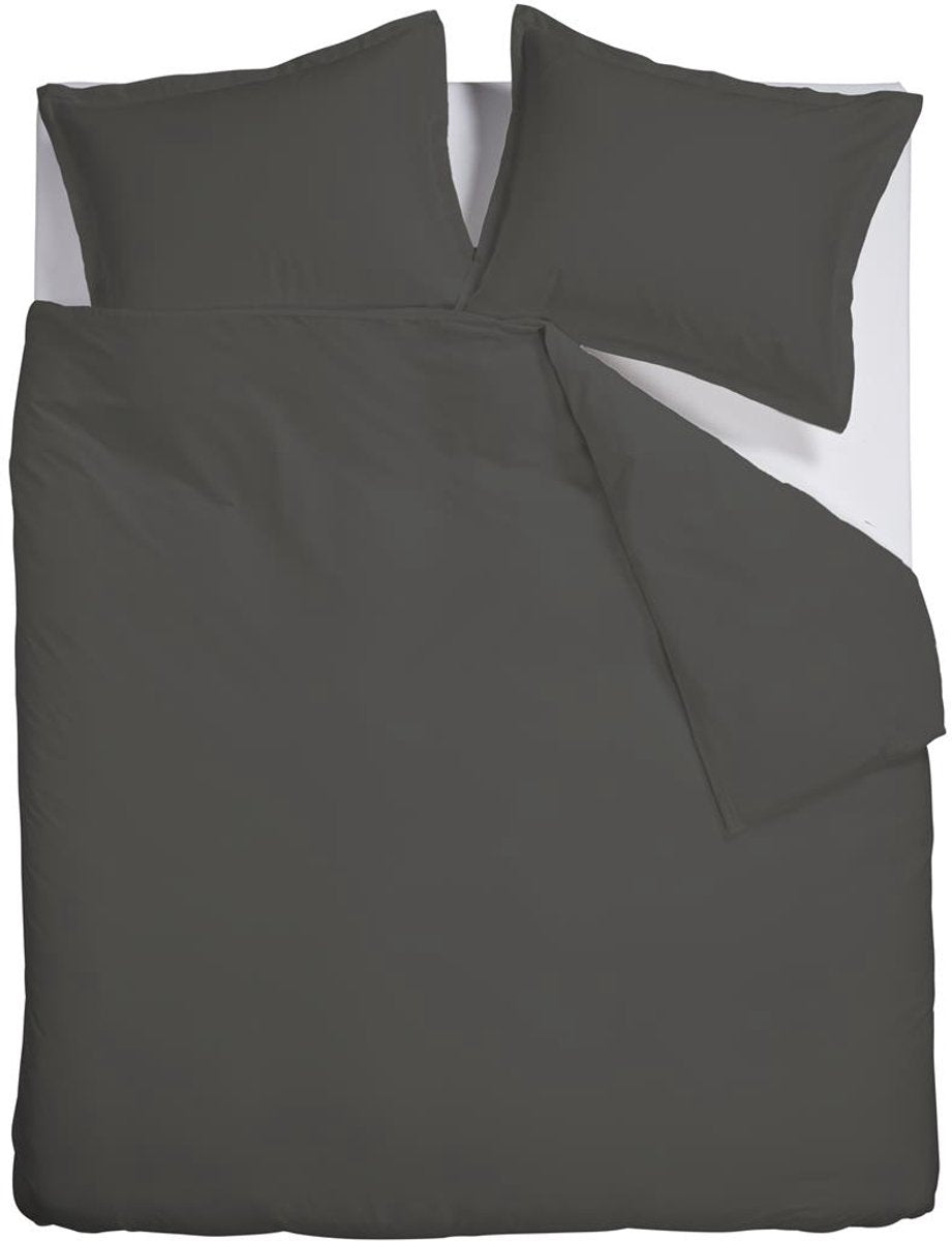 Copripiumino Ambiante satin uni - matrimoniale - 200x200 220 cm - grigio scuro