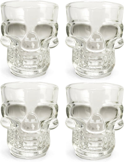 Vaso de chupito Kikkerland - juego de 4 - 45 ml - apto para lavavajillas - con diseño de calavera