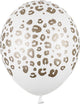 Partydeco - ballonnen wit opdruk spots. (50 stuks)