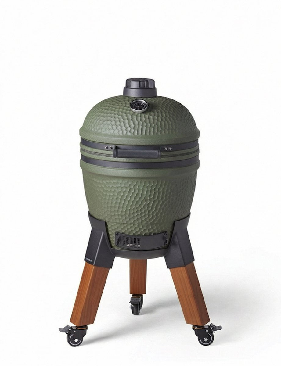Moddern - verde originale - gambe in alluminio effetto legno con ruote con freno - da 8 a 12 persone