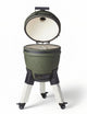 Kamado originale moderno - gambe in alluminio effetto marmo con ruote con freni - da 8 a 12 persone - verde