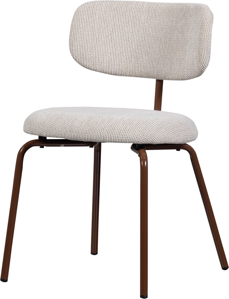 Woood travis eetkamerstoel - polyester - off white - 75x48x53