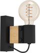 Eglo bailrigg wandlamp - e27 - 13,5 cm - zwart bruin - hout staal