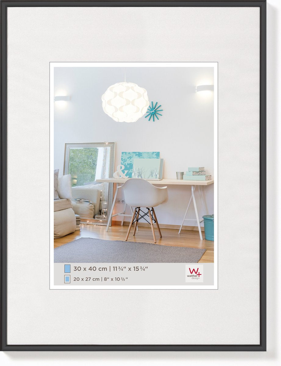 Walther new lifestyle - cornice in plastica - dimensione foto 42x59,4 cm (DIN A2) - vetro artistico - nero