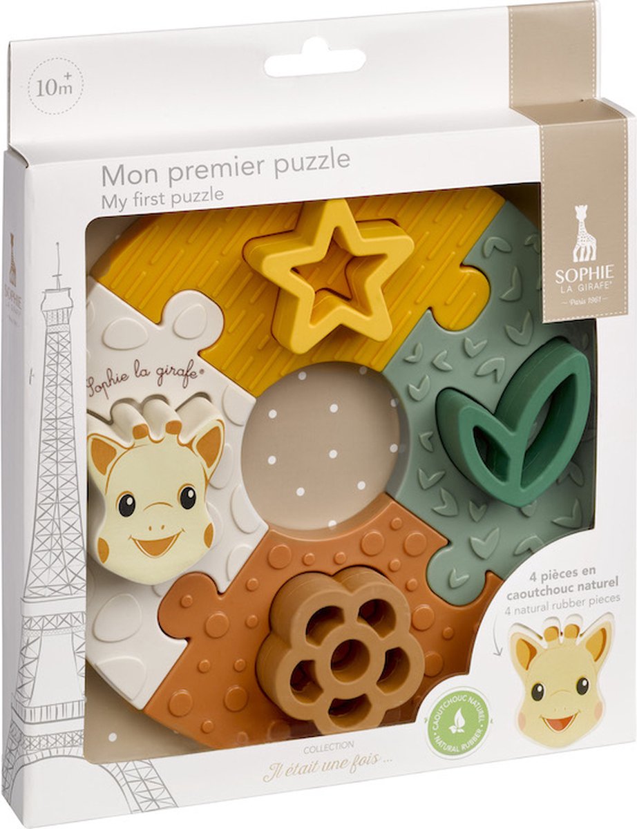 Sophie de giraf - mijn eerste puzzel - in beige geschenkdoos - baby speelgoed - vanaf 10 maanden