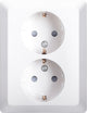 Ion industries ion v1 j1 inbouw contactdoos polar wit 2-voudig randaarde