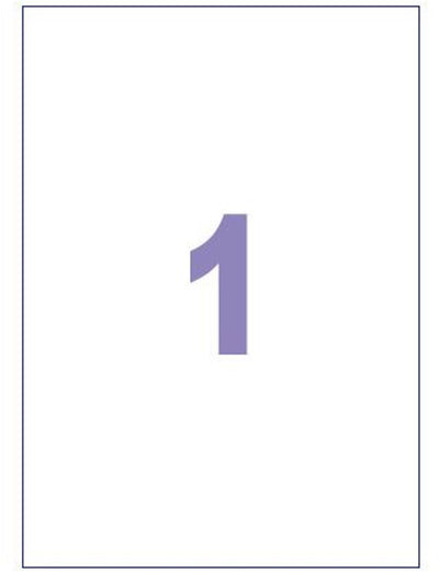 Kangaro label - inkjet laser copy - 210x297mm - 100 sheets - 1 sticker per sheet - k-210297