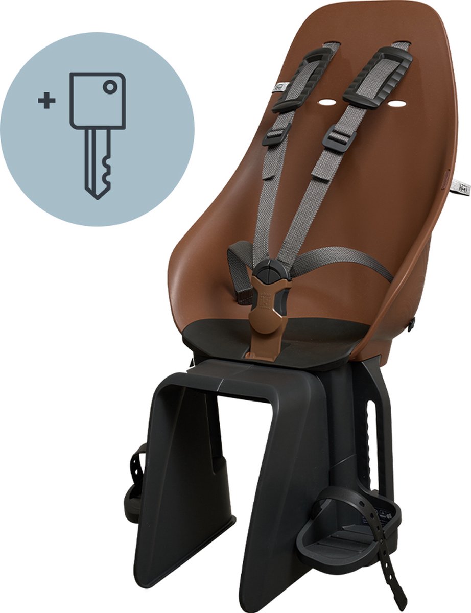 Seggiolino per bicicletta Urban iki bio dietro il supporto ta–ke - haniwa marrone bincho nero