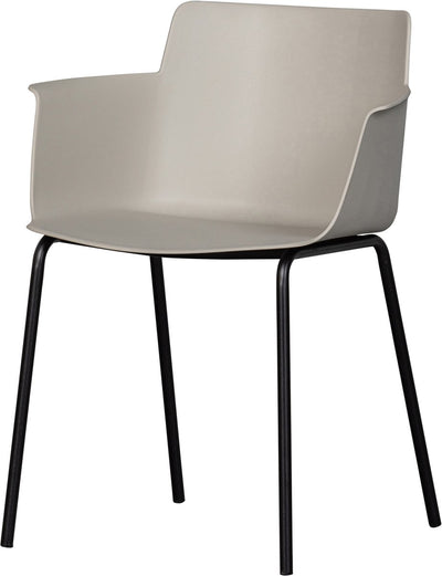 Sedia per sala da pranzo Woood foppe - plastica metallo - nebbia - 80x53x55