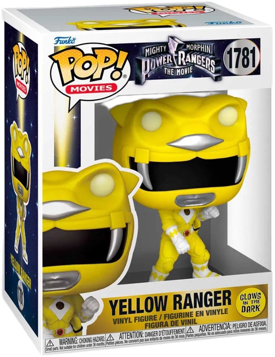 ¡Funko pop! películas: mighty morpin power rangers la película - ranger amarillo (brilla en la oscuridad) #1781