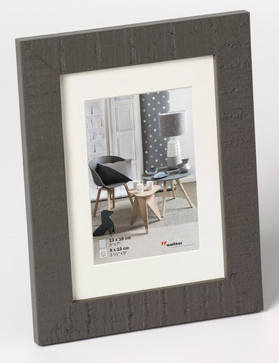 Casa Walther - cornice in legno - misura foto 13x18 cm - grigio