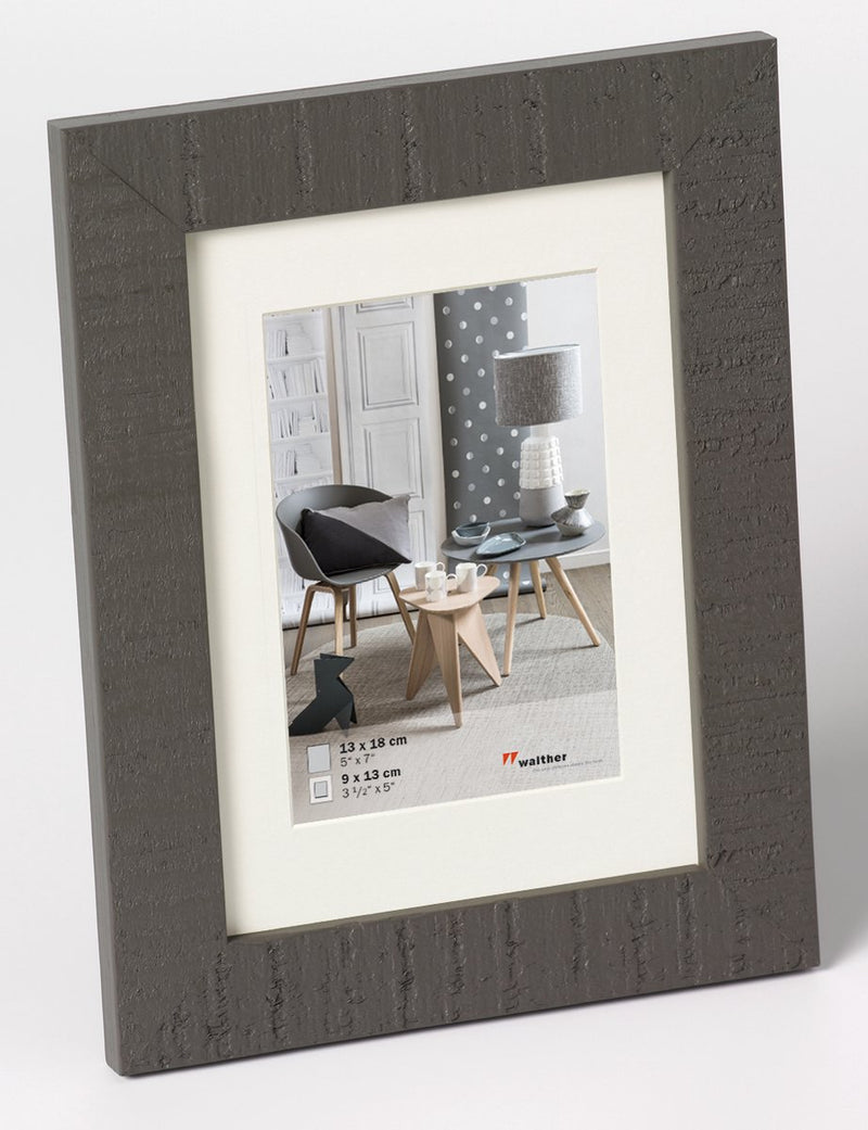 Walther home - marco de madera - tamaño foto 13x18 cm - gris