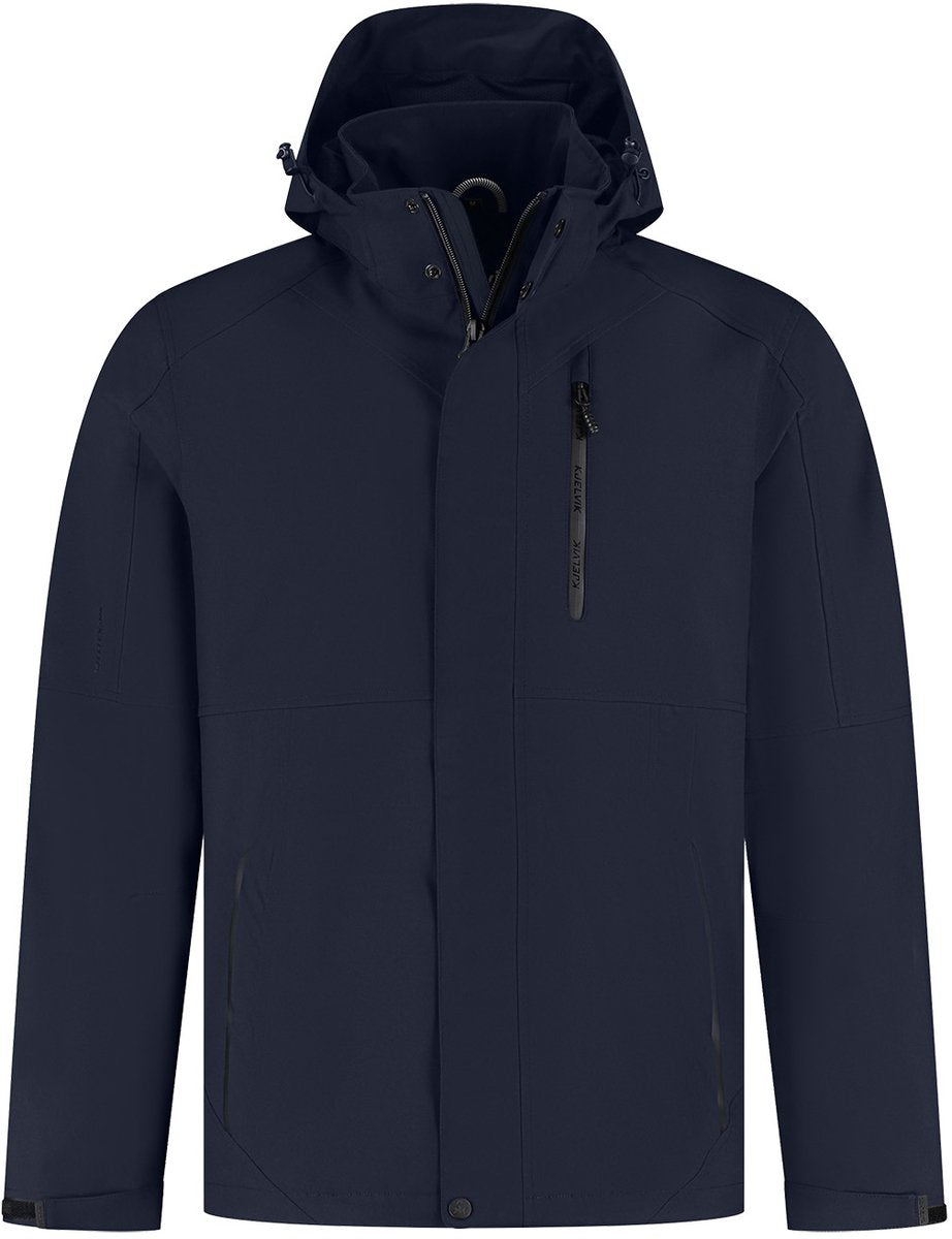 Kjelvik outdoorjas alek donkerblauw