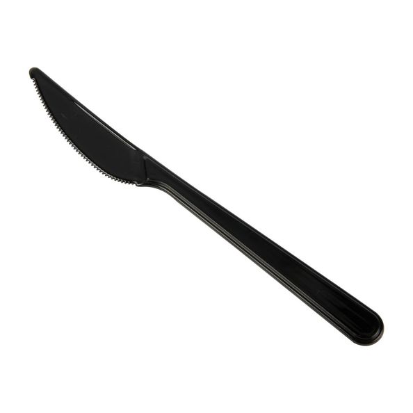Cuchillo reutilizable negro pp 185 mm