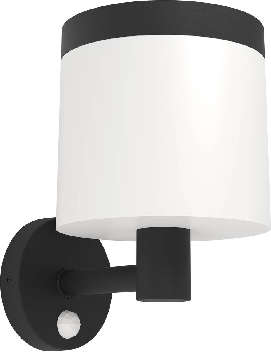Lampada da parete solare da esterno Eglo pantete - energia solare - LED - 21 cm - bianco e nero