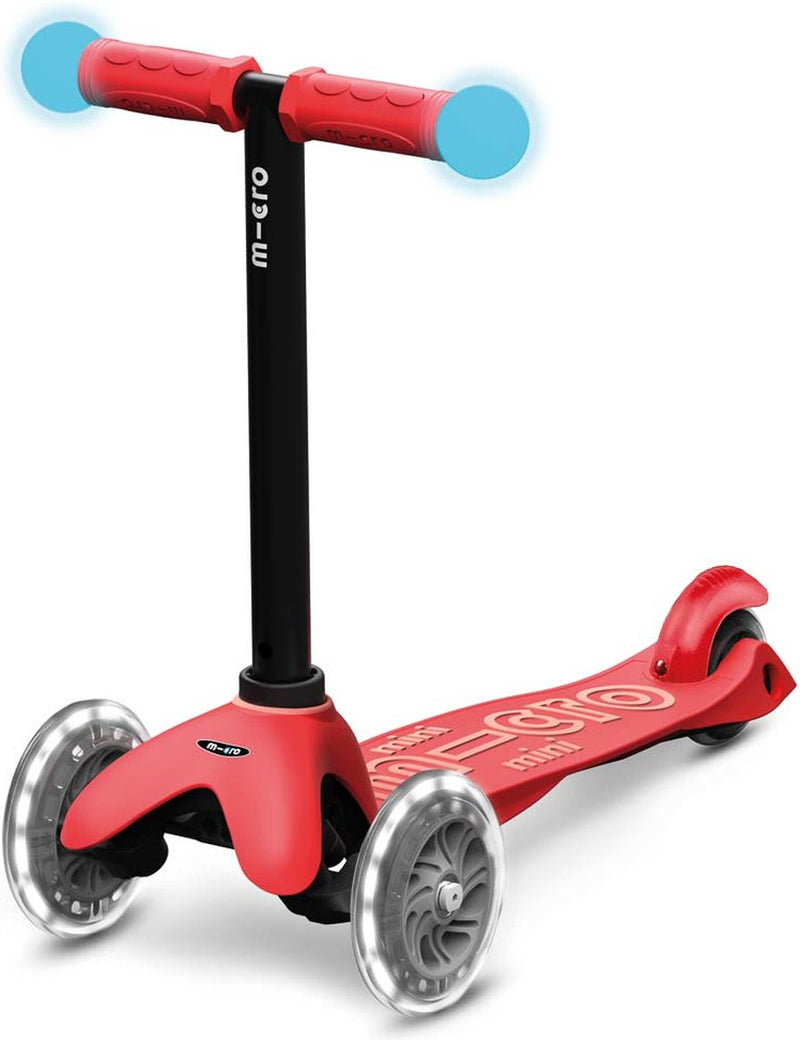 Micro mini2grow led magico deluxe | monopattino rosso per bambini dai 12 mesi | massimo 50 chilogrammi