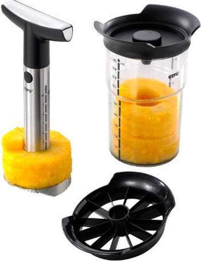 Gefu professional plus carota ananas 27,5 cm – incluso taglierino e scatola di conservazione – acciaio inossidabile