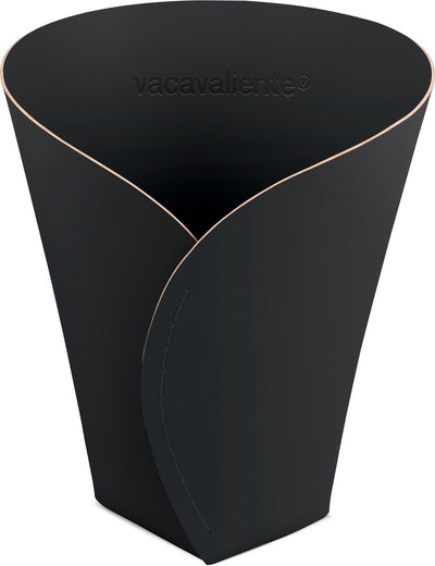 Vacavaliente - cesta de almacenaje studio mediana - cuero reciclado - negro