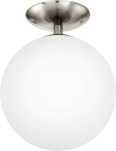 Eglo rondò - lampada da soffitto - 1 luce - ø250mm. - nichel opaco - bianco