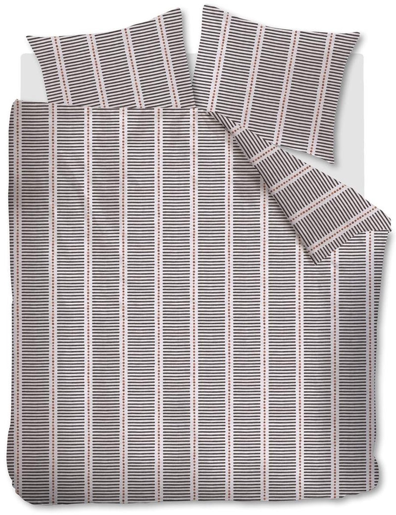 Copripiumino Vtwonen a pois e righe - letti gemelli - 240x200 220 cm - cipria