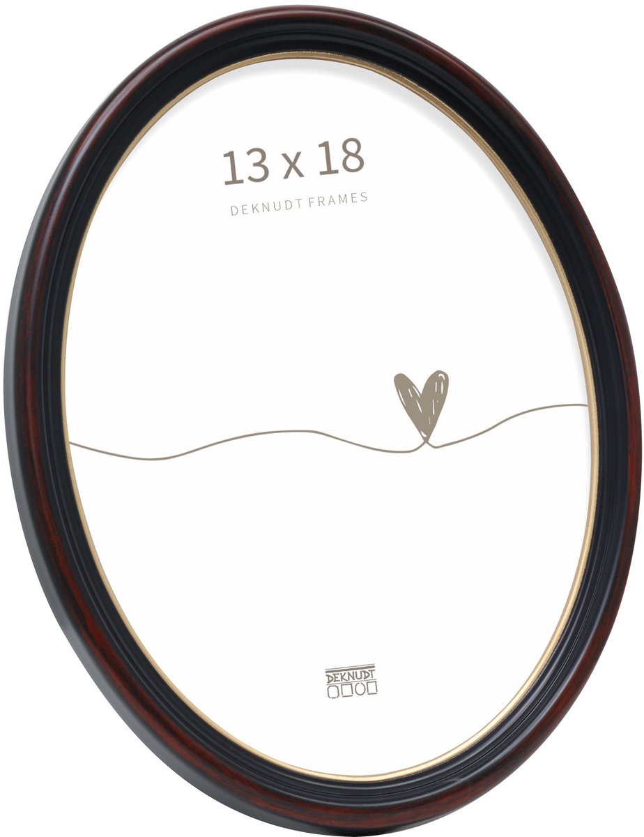 Deknudt frames photo frame s100f9 - black brown - oval - 13x18 cm