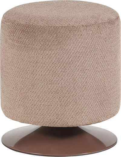 Pouf Wood Isle con base girevole - bouclé - marrone - 47x39x39