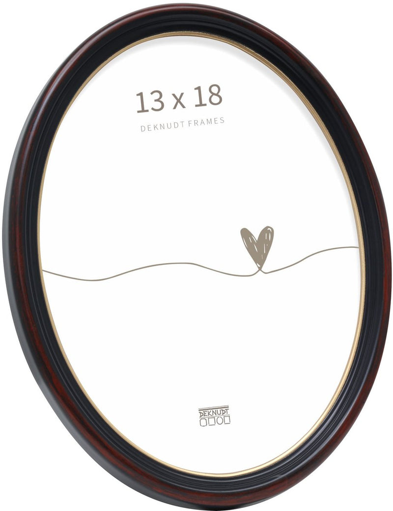 Cornice per foto Deknudt frames s100f9 - marrone nero - ovale - 13x18 cm