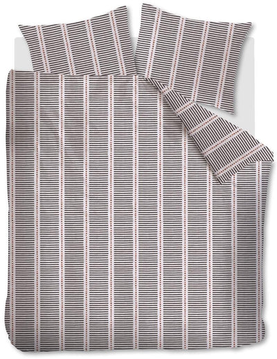 Copripiumino Vtwonen a pois e righe - letti gemelli - 240x200 220 cm - cipria
