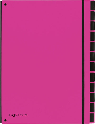 Pagna sorting folder trend 12 tabs a4 dark pink