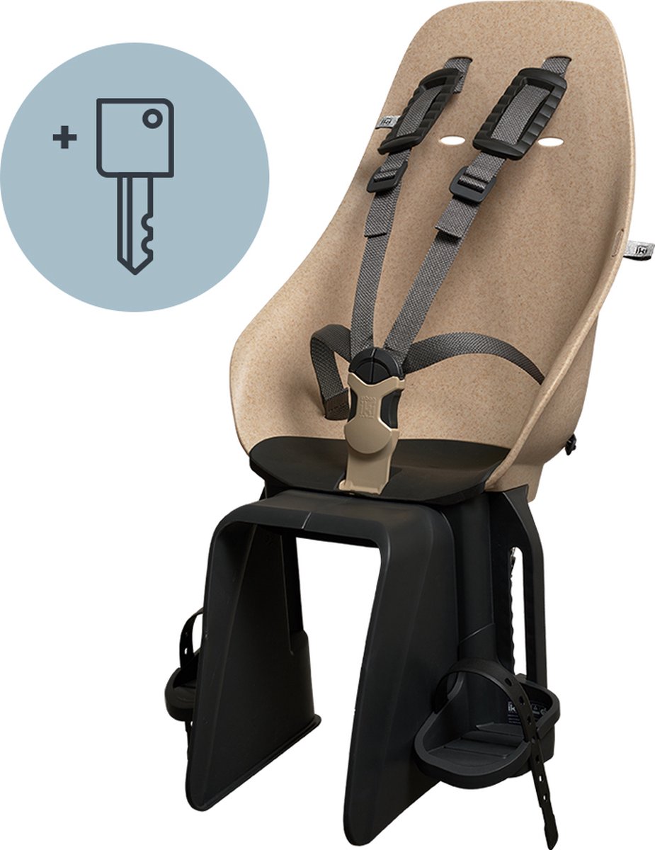 Urban iki bio fietsstoeltje achter ta–ke dragermontage - oishi beige bincho black