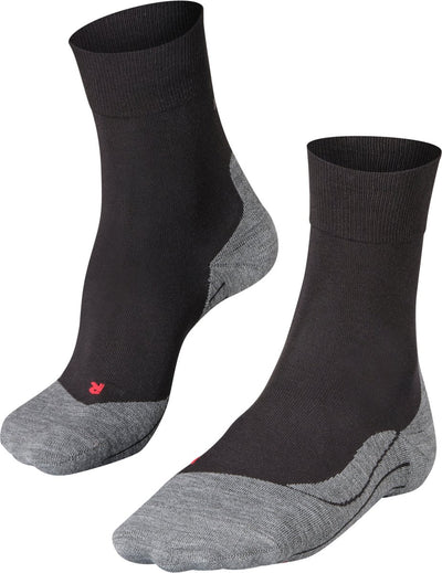 Calzini da corsa da uomo in materiale funzionale Falke Ru4 anti-vesciche in cotone nero - taglia 39-41