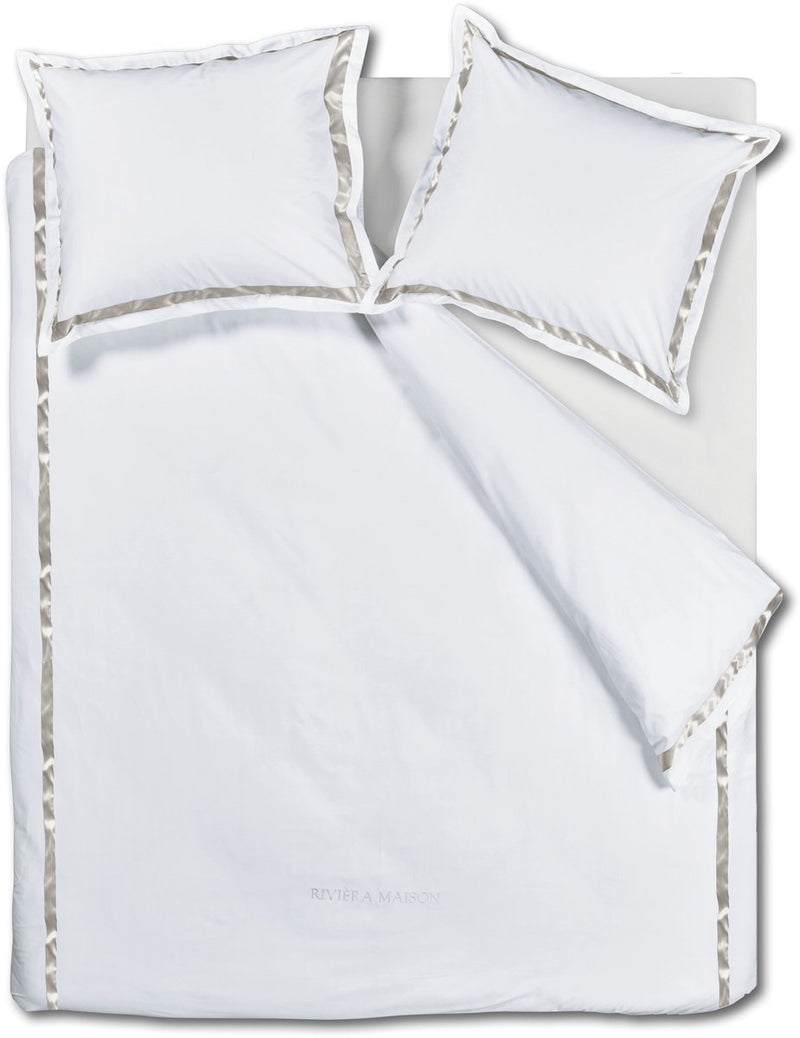 Copripiumino Riviera maison rivièra maison Whisper - letti gemelli - 240 x 200 220 cm - bianco