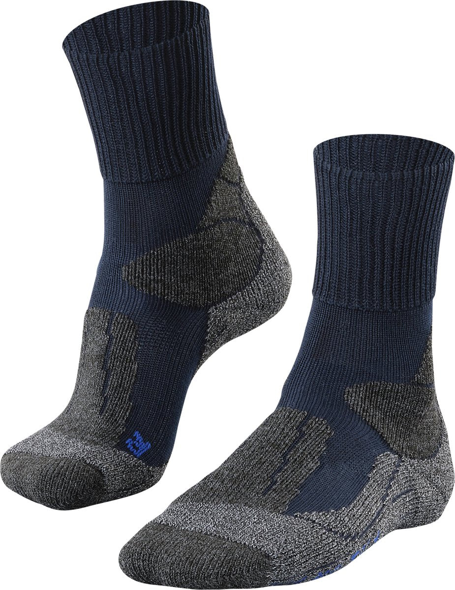 Falke tk1 cool anti-ampolla gruesa material funcional de lyocell calcetines para caminar hombres azul - talla 46-48