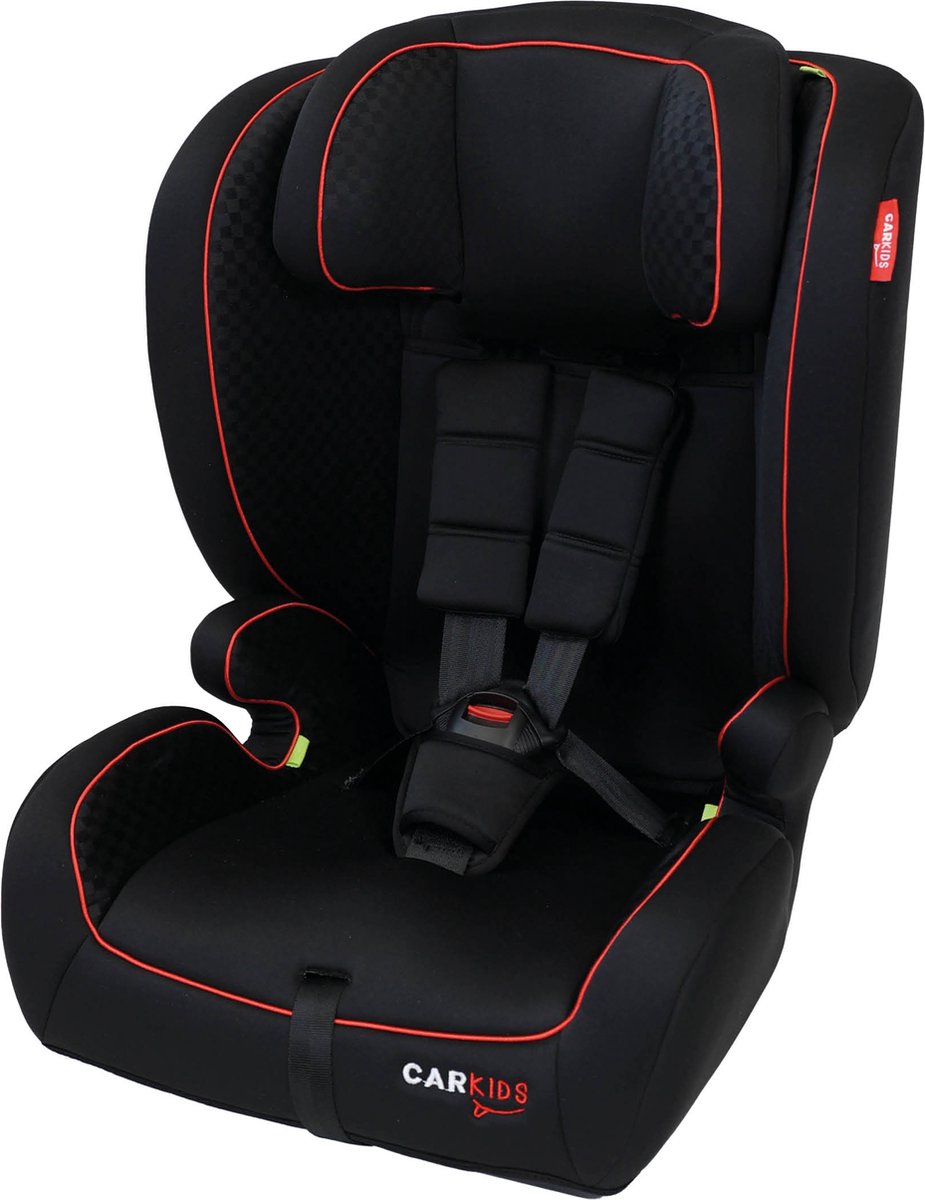 Seggiolino auto Carkids i-size Jessie - conforme allo standard i-size r-129 - per bambini da 76 a 150 cm - con connessione isofix top tether - nero rosso