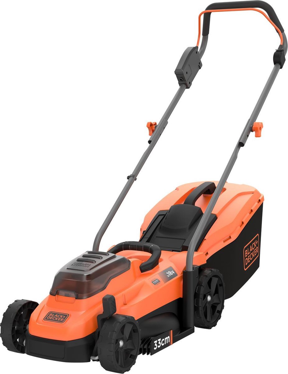 Black+decker 18v 33cm grasmaaier, 35l opvangbak zonder accu en lader - bcmw3318n-xj
