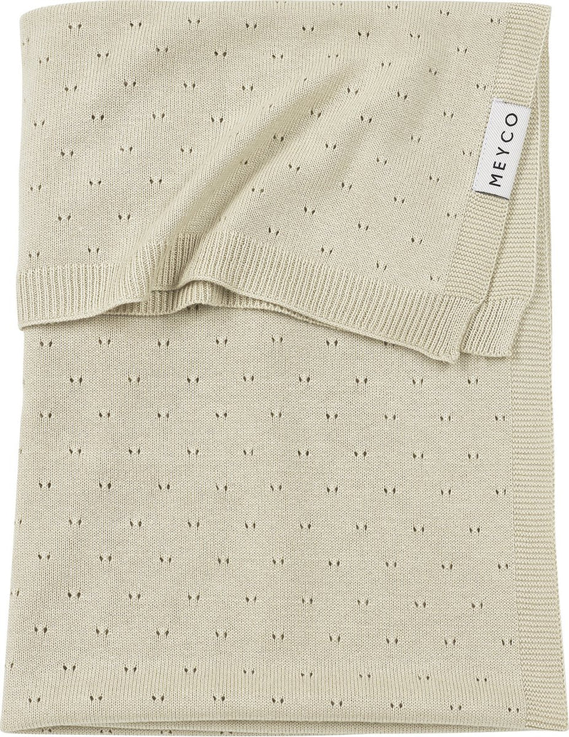 Coperta per culla traforata Meyco - bambù - sabbia morbida - 75x100 cm - 0,3 tog