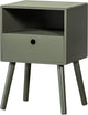 Comodino Woood ozzy legno verde caldo 53x36x30