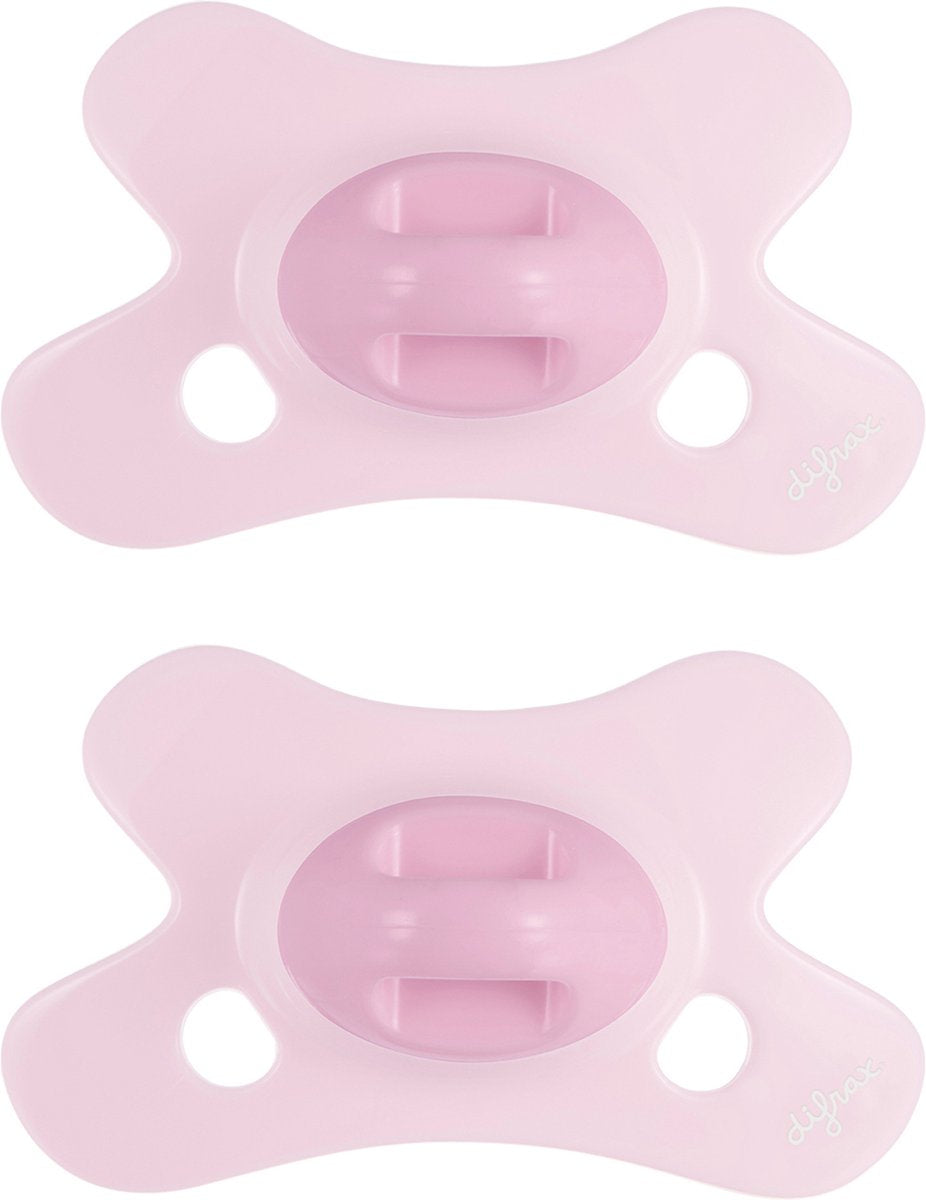Ciuccio dentale Difrax - da 0 a 6 mesi - rosa chiaro - 2 pezzi