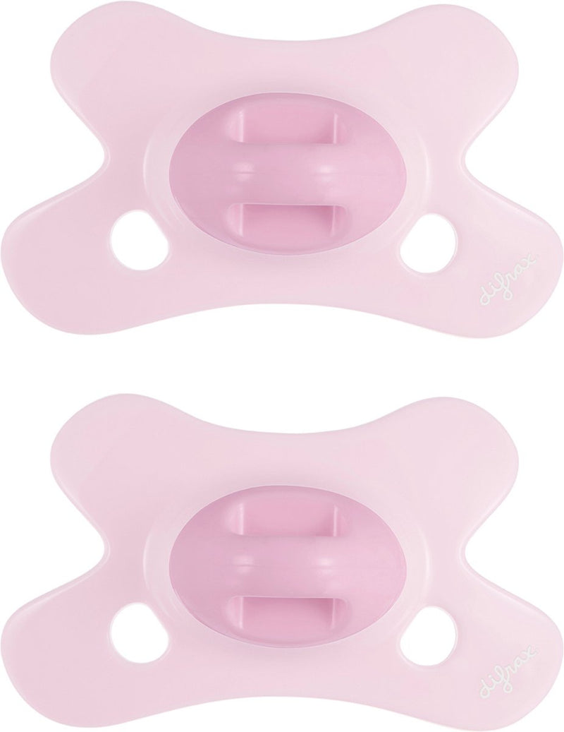 Ciuccio dentale Difrax - da 0 a 6 mesi - rosa chiaro - 2 pezzi
