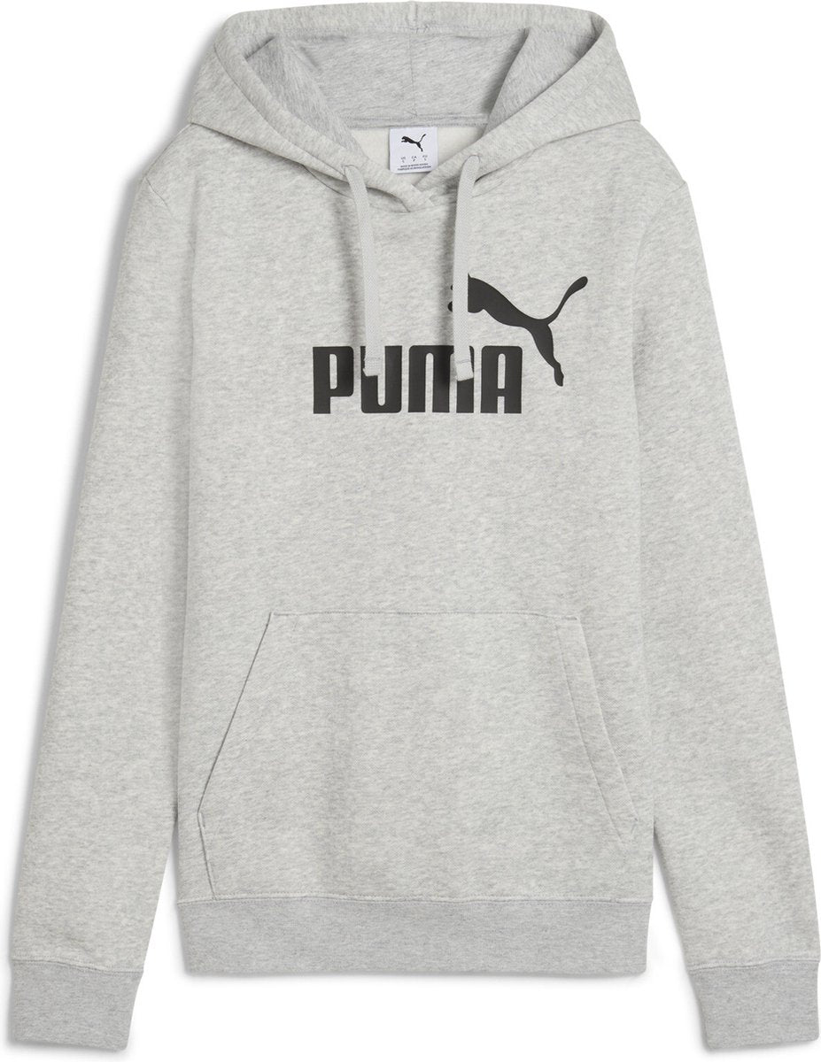 Puma ess no. 1 logo hoodie fl dames sporttrui - light gray heather