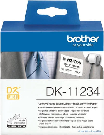 Brother dk11234 - carta - autoadesiva - nero su bianco - 60 x 86 mm 260 etichetta(e) (1 rotolo(i) x 260) etichette fustellate - per ql-1100, ql-1110nwb, ql-600b, ql-600g, ql-600r, ql-800, ql-810w, ql-820nwb