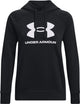 Camiseta deportiva Under Armour UA Rival Fleece Big Logo HD para mujer - Negro - Blanco