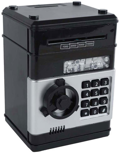 Caja fuerte con código secreto negro, 19,5 cm