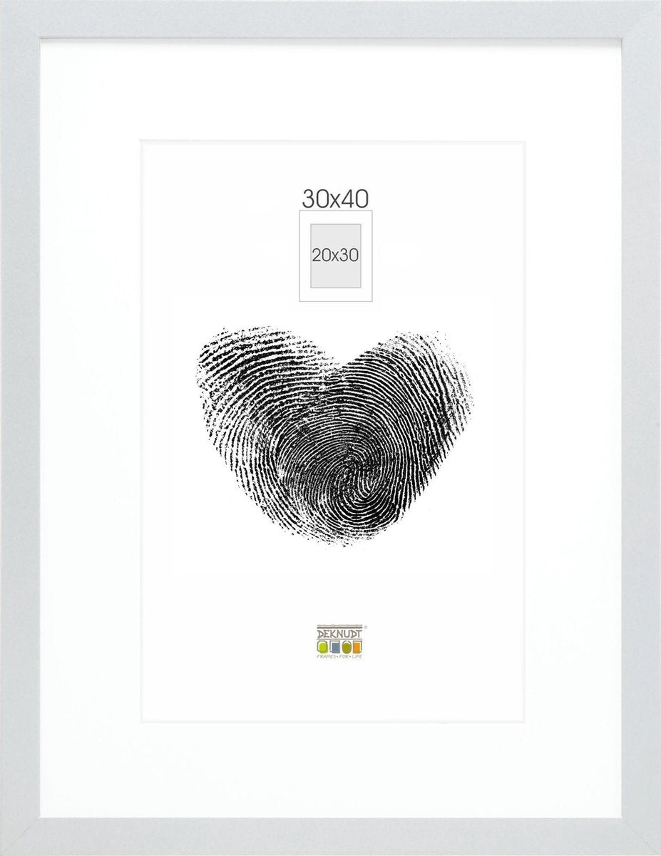 Cornice per foto Deknudt frames - argento con passe-partout - 20x30 30x40 cm