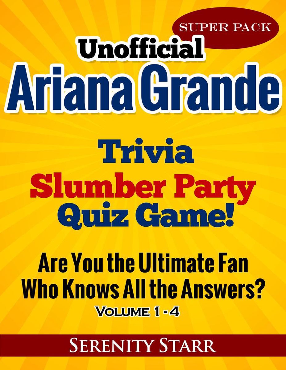 Ty non ufficiale Ariana Grande trivia slumber par gioco a quiz super pack volumi 1-4