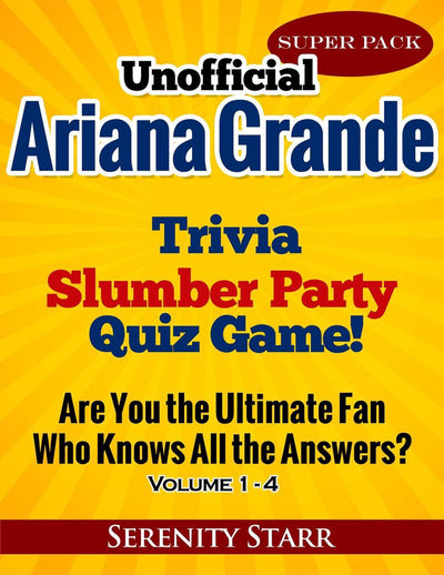 Ty no oficial ariana grande trivia slumber par quiz game super pack volúmenes 1-4
