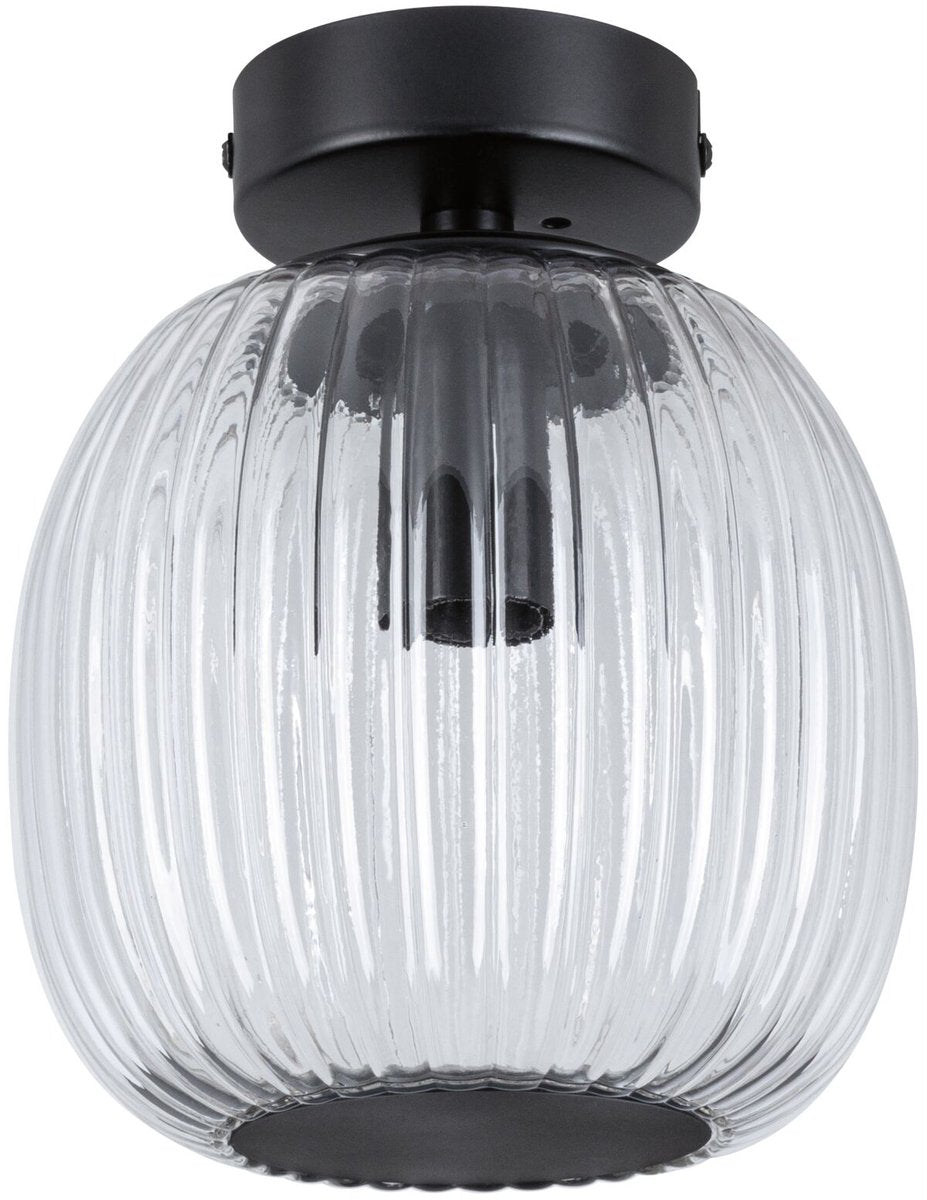 Lámpara de techo LED Paulmann Ruya IP44 E14 230V máx. 20W regulable cristal, negro mate