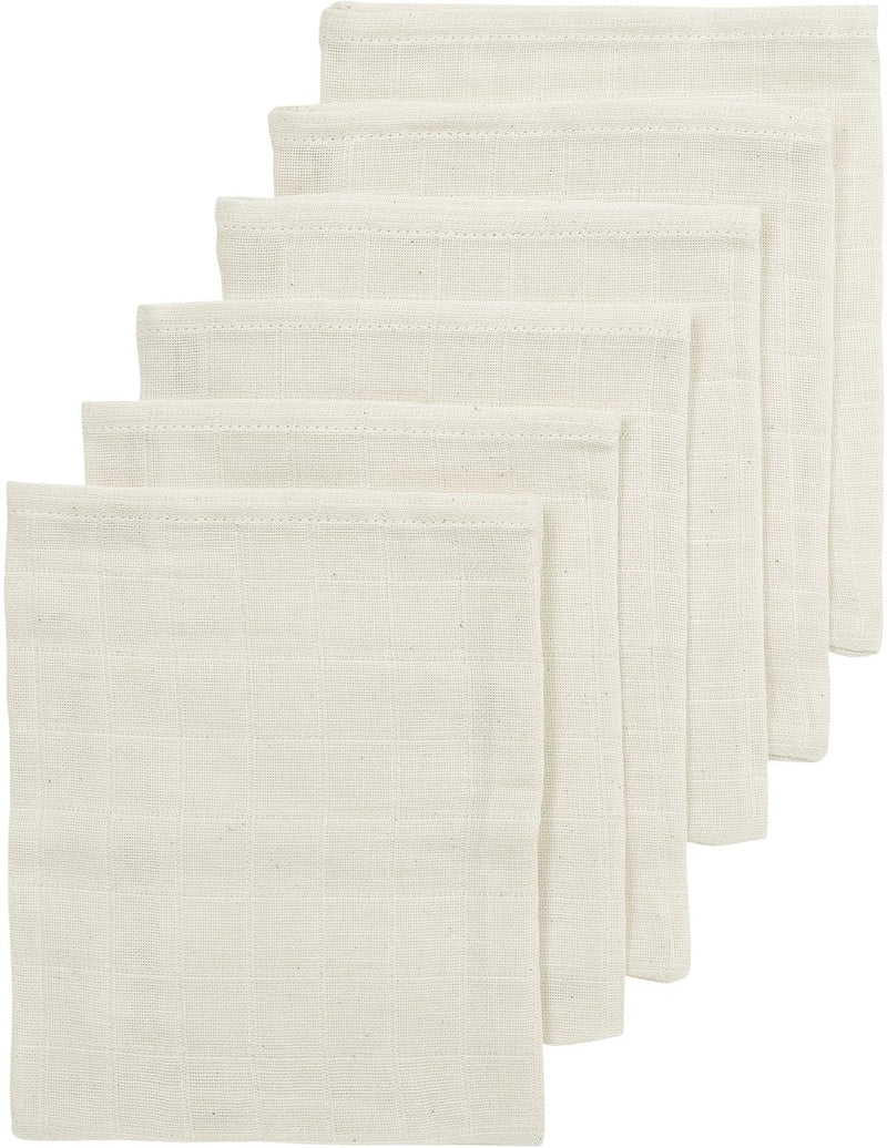 Meyco baby nature washandjes - hydrofiel - 6-pack - 20x17cm