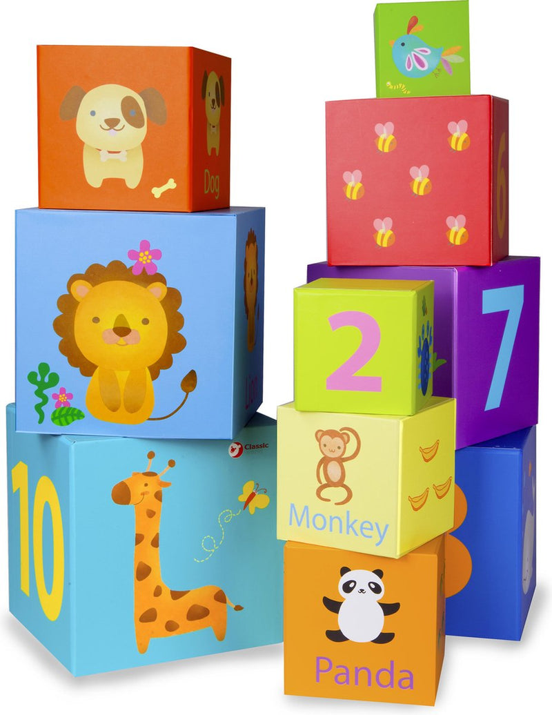 World World World Apiling Blocks figuras y animales, 10dlg.