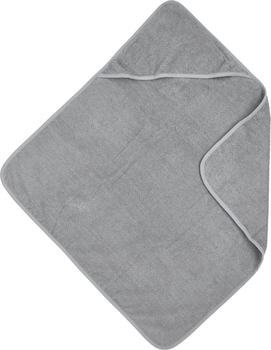 Meyco baby uni bath cape - terry cloth - gray - 75x75cm